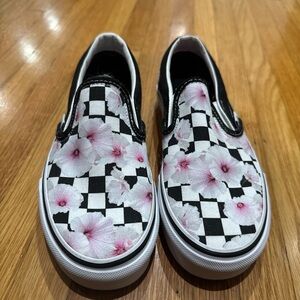Floral Checkered Slip-On Womens Shoes